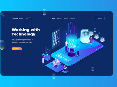 Technology Isometric Landing Pages