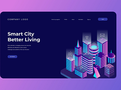 Smart City Isometric Landing Pages