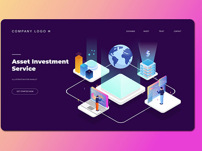 Digital Investment Isometric Landing Pages