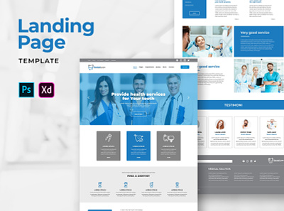 Landing Pages – Health Dental Services dental display healthy homepage interactive landing pages landing pages templates mobile app design professional service template ui ui design user interface website