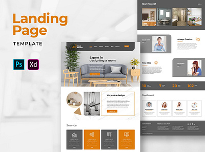 Landing Pages – Room Design Services business creative design display homepage interactive landing design landingpage mobile app design professional room service template user interface website