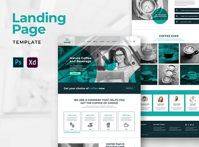 Landing Pages – Nature Coffee business company creative display homepage interactive interface landing page mobile app mobile design professional service ui ui design website