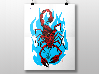 SCORPION POSTER colors design digitalart digitalillustration drawing illustration painting