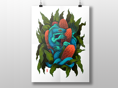 Poster "Lagarto" colors design digitalart digitalillustration drawing illustration painting