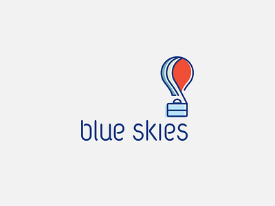 B Skies balloon blue briefcase hot air balloon logo marketing skies