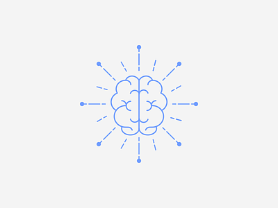 Brain + Tech brain logo mark minimal technology