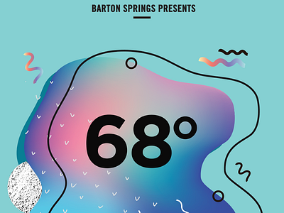 68 austin barton springs gradient poster texas vaporwave