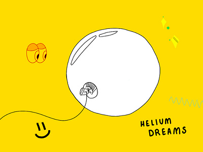 Helium Dreams Playlist balloon illustration line work minimal music playlist procreate