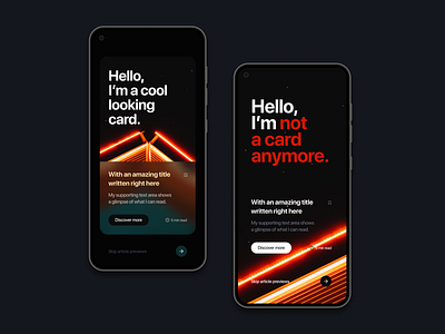 Break the Card! app clean dark design flat minimal ui uidesign ux