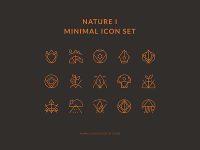 Nature Minimal Icons Set flat icon illustrator minimal nature t shirt tee