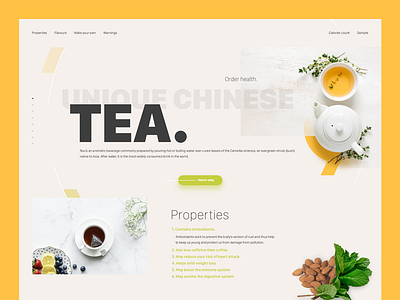 Landing Page clean design landing page product simple tea ui visual web website