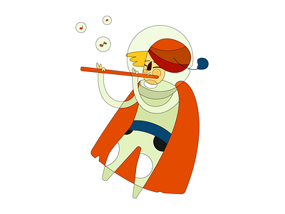 Spaceflute flute illustration music sing space