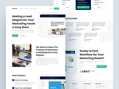 Lead Magnet Editor Landing Page dailyui design digital figma interface landing page landingpage marketing minimal modern ui uiux ux web website