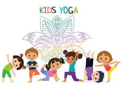 Kids Yoga 2 2d illustration вектор иллюстрация