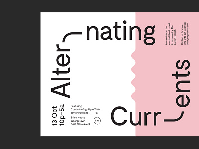 Alternating Currents Poster ballasiotes design editorial font seattle studio typography