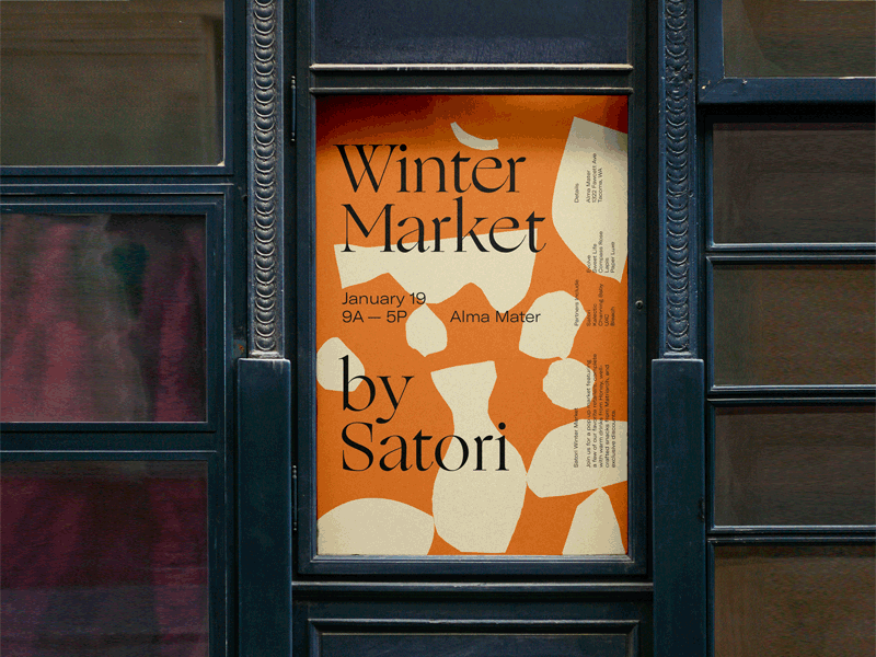 Satori Winter Market design studio editorial illustration poster design seattle siotes tacoma typography