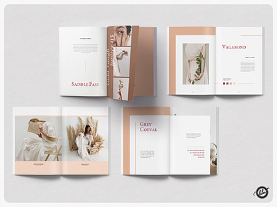 HYGEE Editorial Lookbook a4 size adobe catalog editorial fashion gellato peach hygge indesign indesign template layout design lookbook minimalist modern print design professional proposal spring template design templates us letter