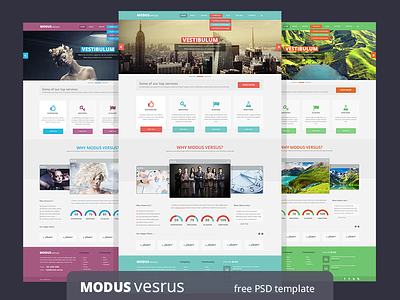 Modus Versus - free PSD template flat free freebie freebies photoshop resources web design webdesign website