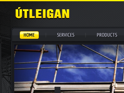 Header nav and logo dark logo ui website yellow