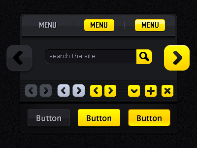 web site UI elemnts buttons ui website yellow