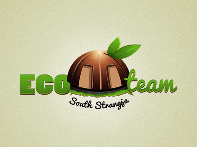 Ecoteam brown eco green house leaf logo