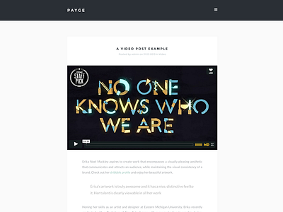 Payge - Work in progress blog clean gray minimal playne portfolio theme white wordpress