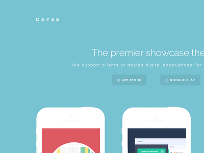 Cayse - Flat version of the header 3.8 app application clean flat iphone landing minimal page playne themes wordpress