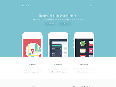 Full homepage view - Cayse landing theme