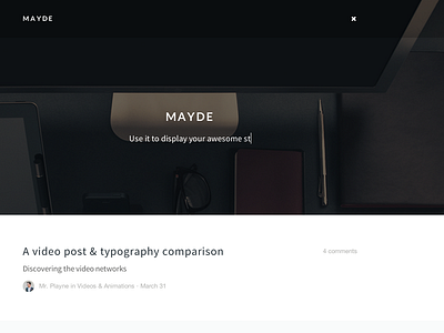 Mayde - An upcoming wordpress idea blog clean layout mayde minimal playne responsive sidebar theme wordpress