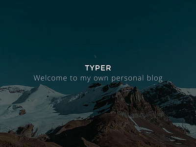 Typer - Upcoming WordPress Blogging theme