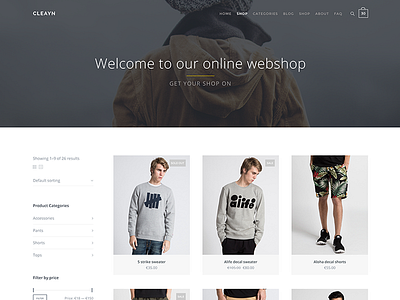 Cleayn - WIP (nearing completion) commerce playne theme woocommerce wordpress