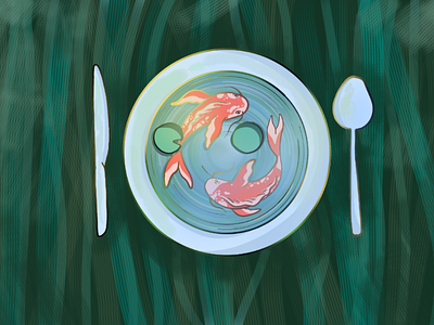 Golden fish illustration illustration graphic design icon