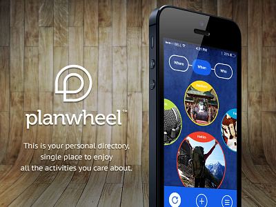 Planwheel Application activities app application attractive blue creative directory flat personal plan planwheel wheel