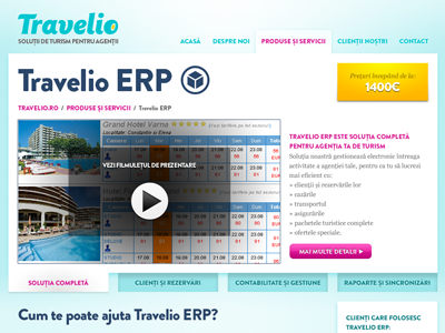 Travelio Product Preview b2b cms crm erp full page presentation preview product products services travel website