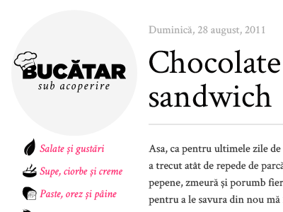 Bucatar Sub Acoperire - First Sketch acoperire article bucatar cook cooking cover crimson gotham layout sketch text under undercover