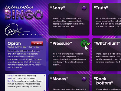 Interactive Bingo Sketch 1 app bingo design facebook home interactive layout play shows sketch tv watch website