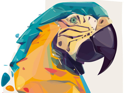 Parrot abstract bird blue design illustration parrot print