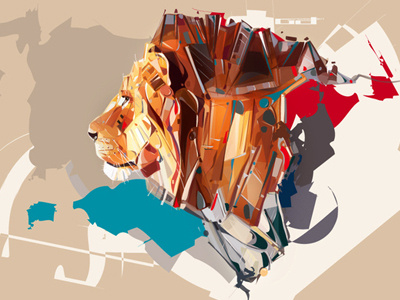 Va abstract animals background color lion portrait