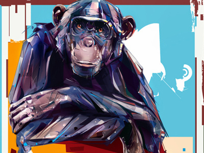 Va abstract background color monkey portrait