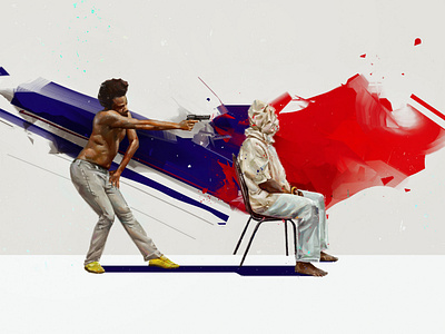 Childish Gambino 'This Is America' art background illustration portrait poster red