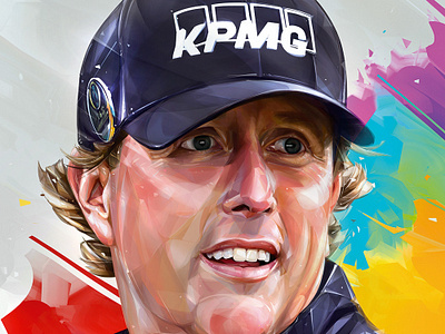 The Phil Mickelson illustration. cover golf ilustration magazine publishing sports