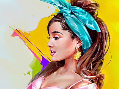 Ariana Grande background cover design illustration music portrait