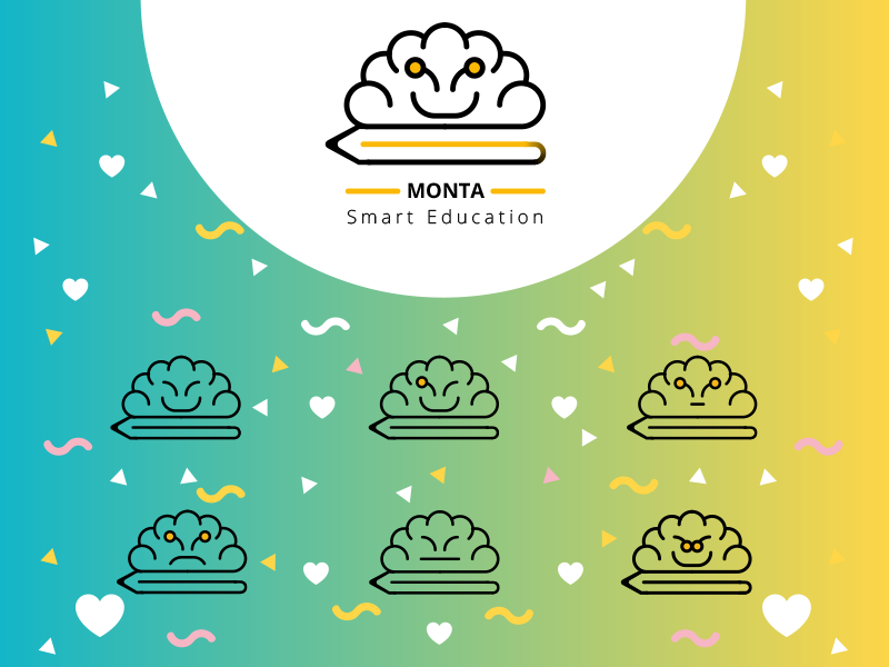 Monta Brand Re-Design brain cloud colorful education logo rebrand