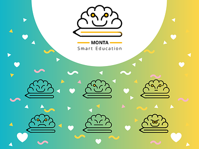 K12 Education Rebrand brain cloud colorful education logo rebrand