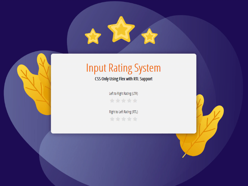 Input Rating System css pug rating scss stars