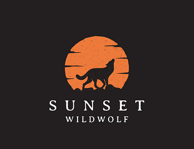 Wolf Sunset animal forest howling logo sunset wildlife wolf wood