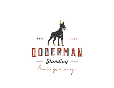 Vintage Retro Dobermann Logo animal design dobermann dog logo retro vintage