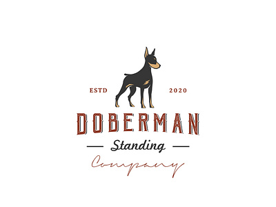 Vintage Retro Dobermann Logo