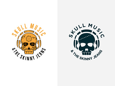 SKULL & MUSIC brand design fashion hipster identity jeans logo modern music skull vintage