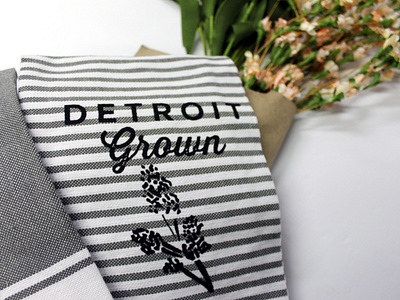 Detroit Grown Tea Towels design handmade home decor madeindetroit screenprint